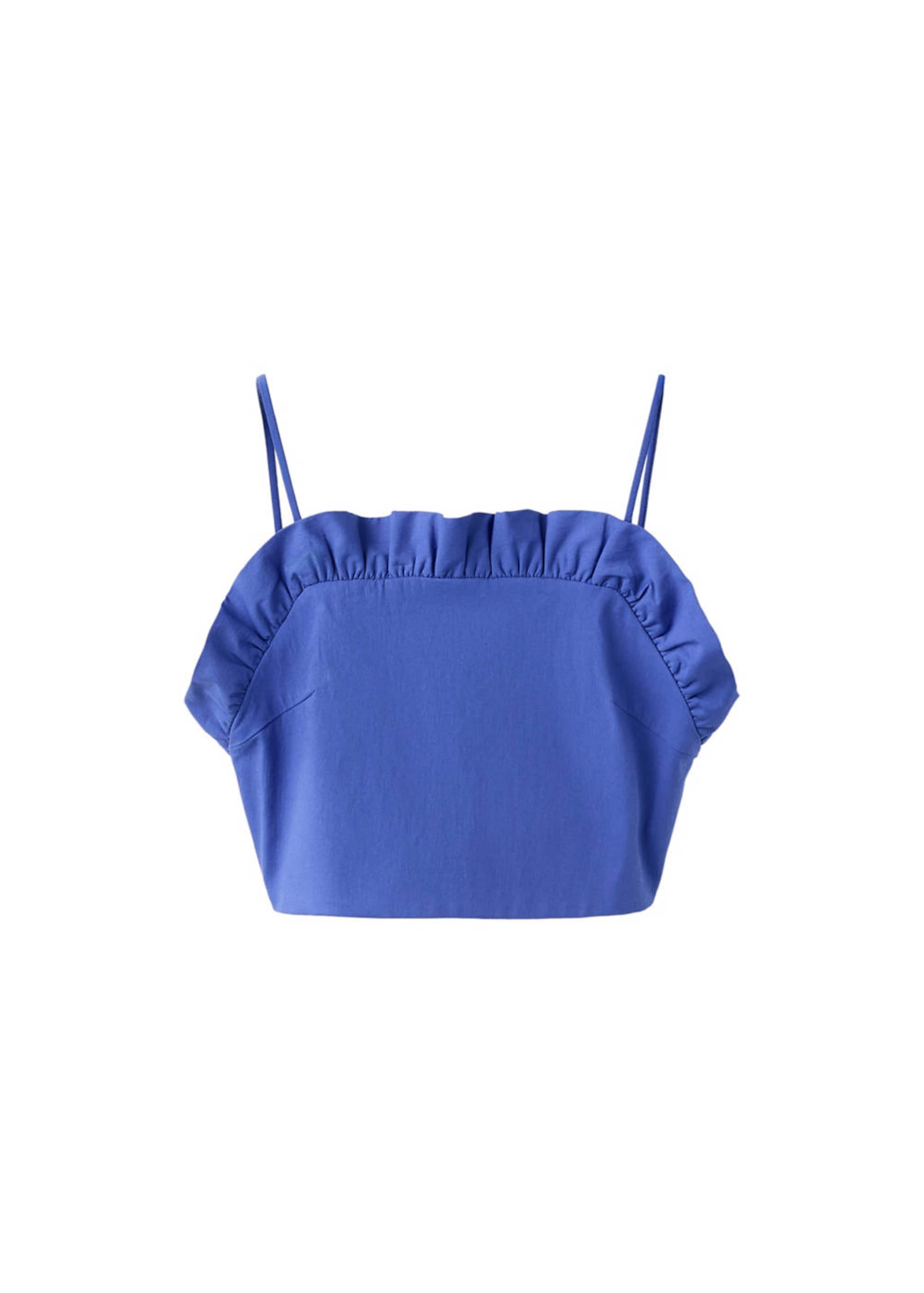MANGO Top 'Frilly' in Blau: Vorderseite