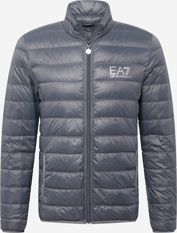 EA7 Emporio Armani Zimní bunda – šedá: přední strana