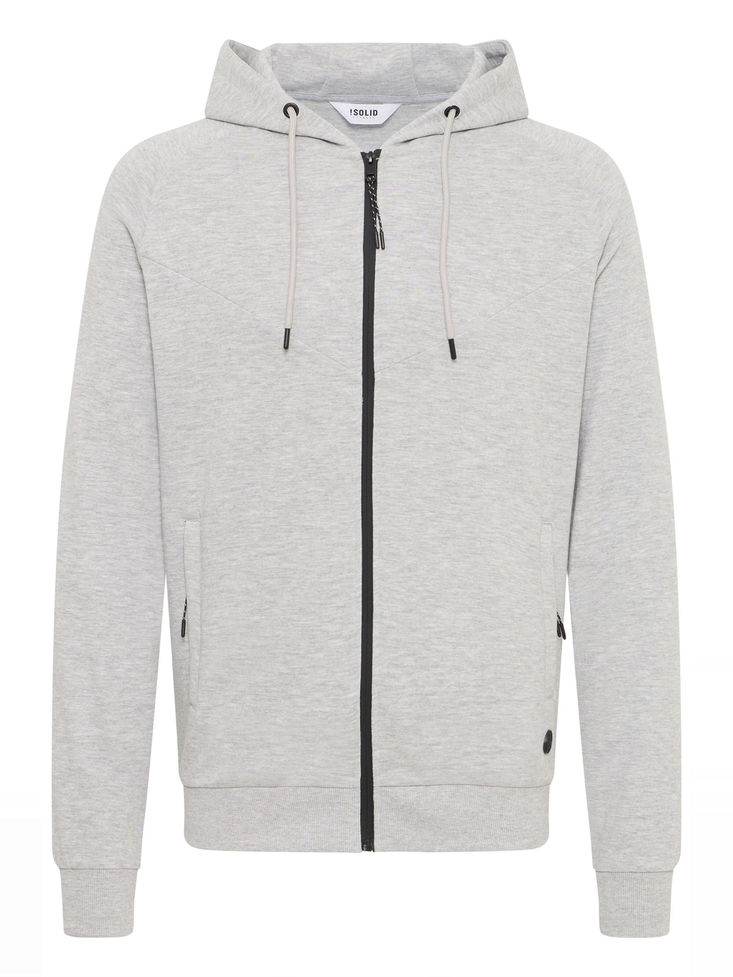!Solid Sweatjacke 'Gelbert' in Grau: Vorderseite