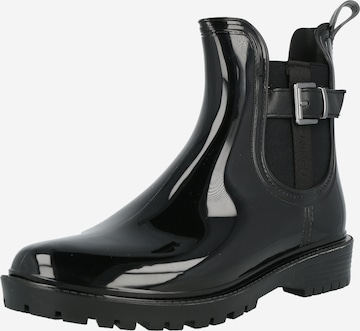 TOM TAILOR - Botas de lluvia en negro: frente