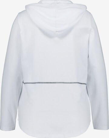 Ulla Popken Zip-Up Hoodie in White