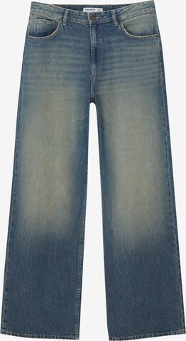 Pull&Bear Wide leg Jeans in Blauw: voorkant