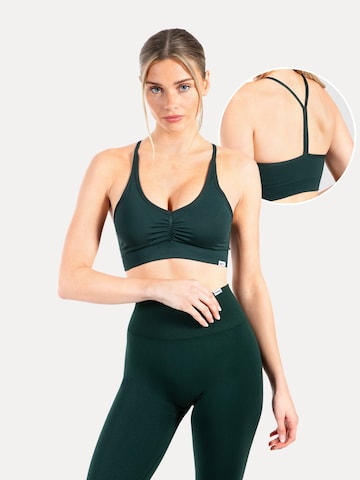 Smilodox Bustier Sport bh 'Solid Scrunch' in Groen