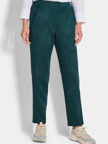 Coupe slim Pantalon 'Louisa' Goldner en vert : devant