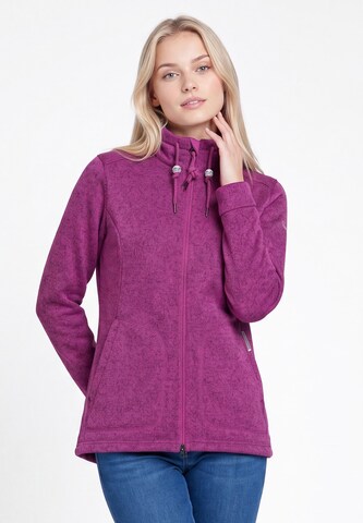 Veste en polaire Schmuddelwedda en rose : devant