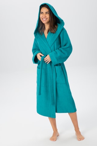 MY HOME Long Bathrobe in Blue: front