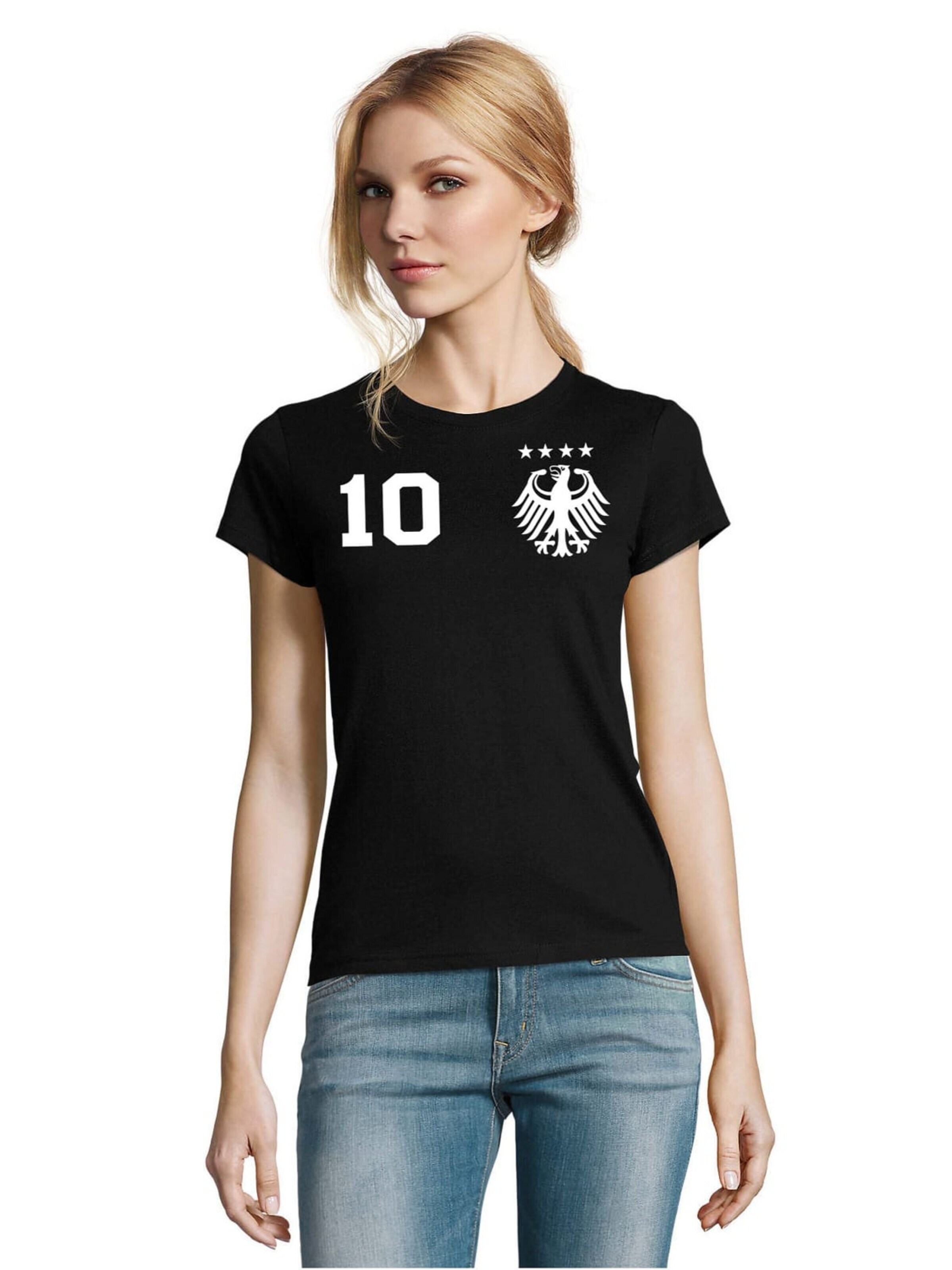 Blondie & Brownie Shirt 'Deutschlandd' in Black: front
