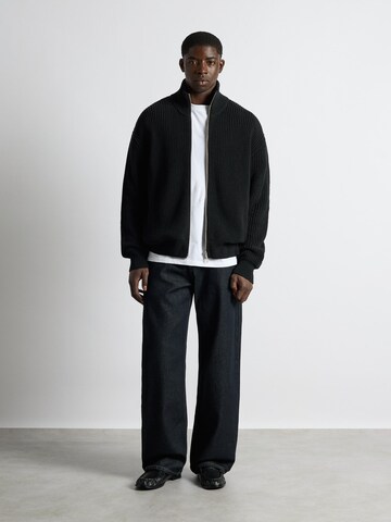 Burocs Strickjacke 'Zip'‌‌‌‌‌ in Schwarz