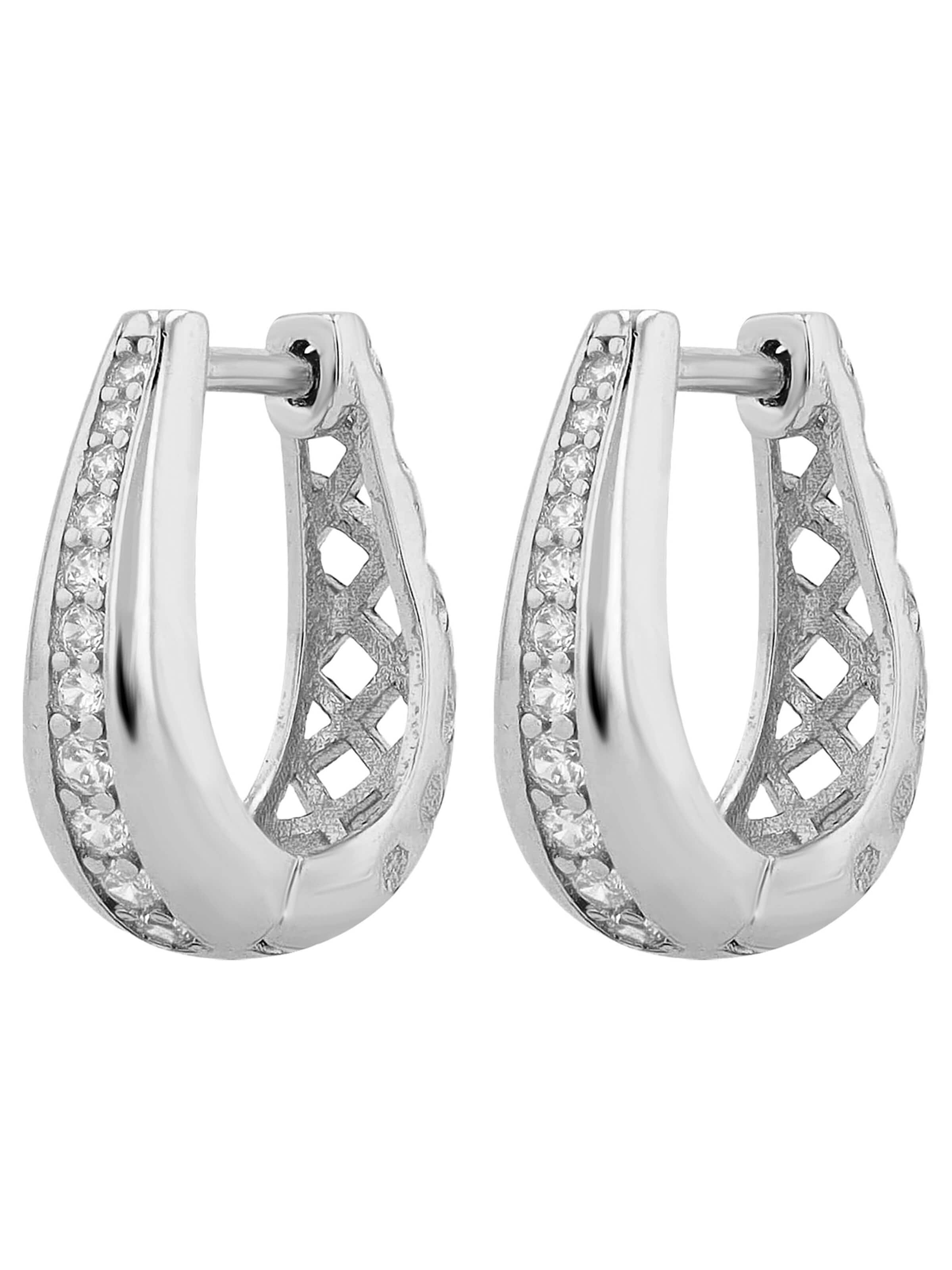 Akzent Earrings '"Vivien" aus 925 Sterlingsilber, rhodiniert, langlebig' in Silver
