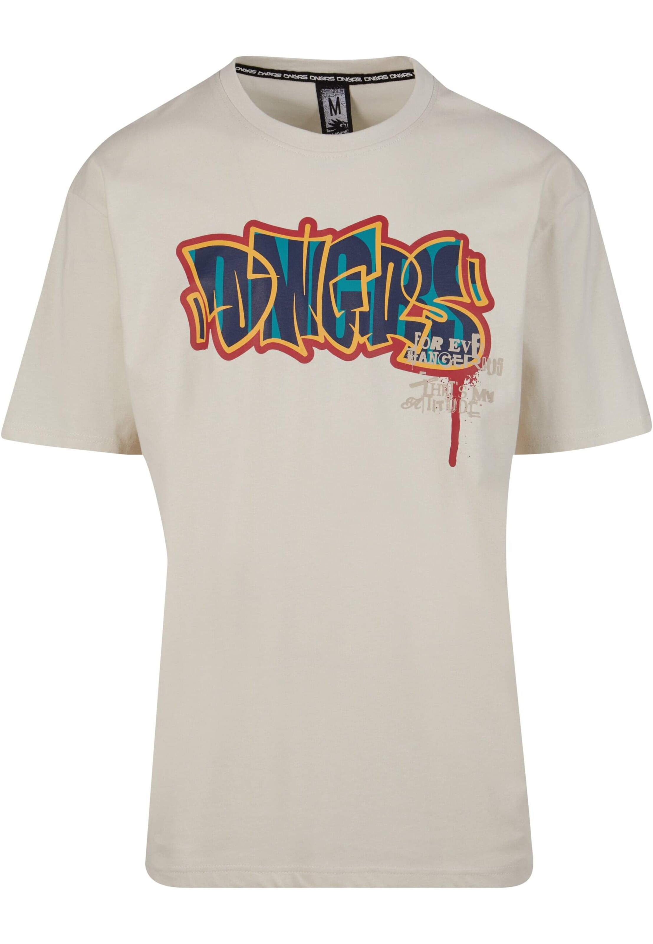 T-Shirt Dangerous DNGRS en beige : devant