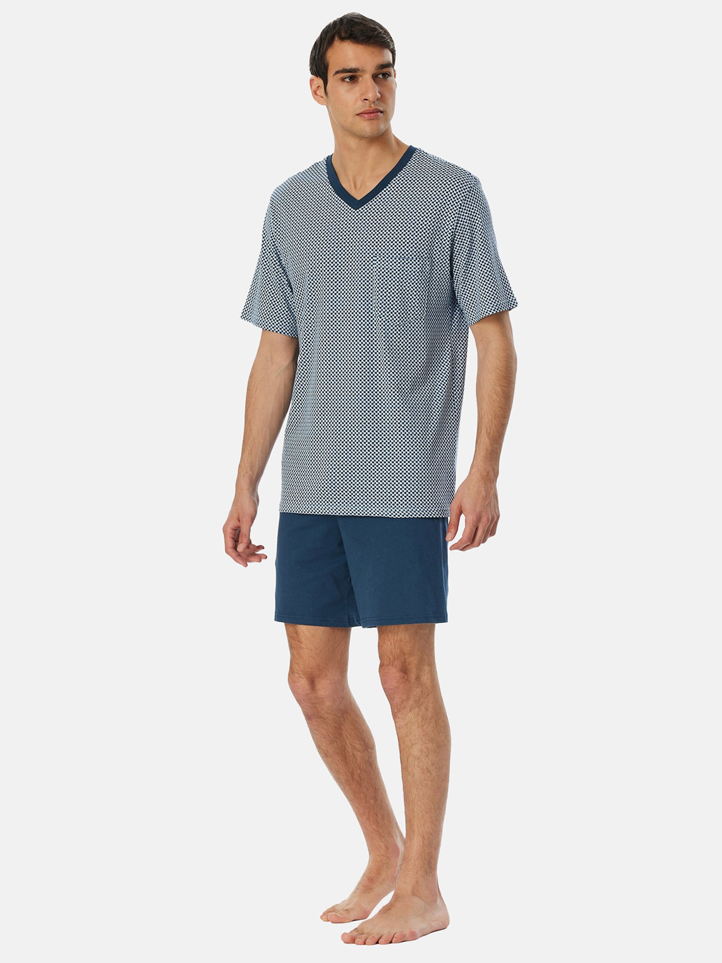 SCHIESSER Pyjama kort ' Comfort Nightwear ' in Blauw
