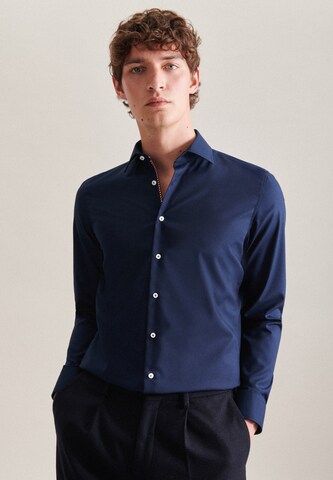 Coupe slim Chemise business SEIDENSTICKER en bleu : devant