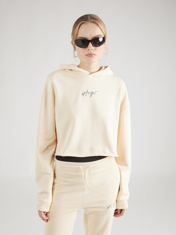 HUGO Sweatshirt 'Dephana 1' in Beige: voorkant