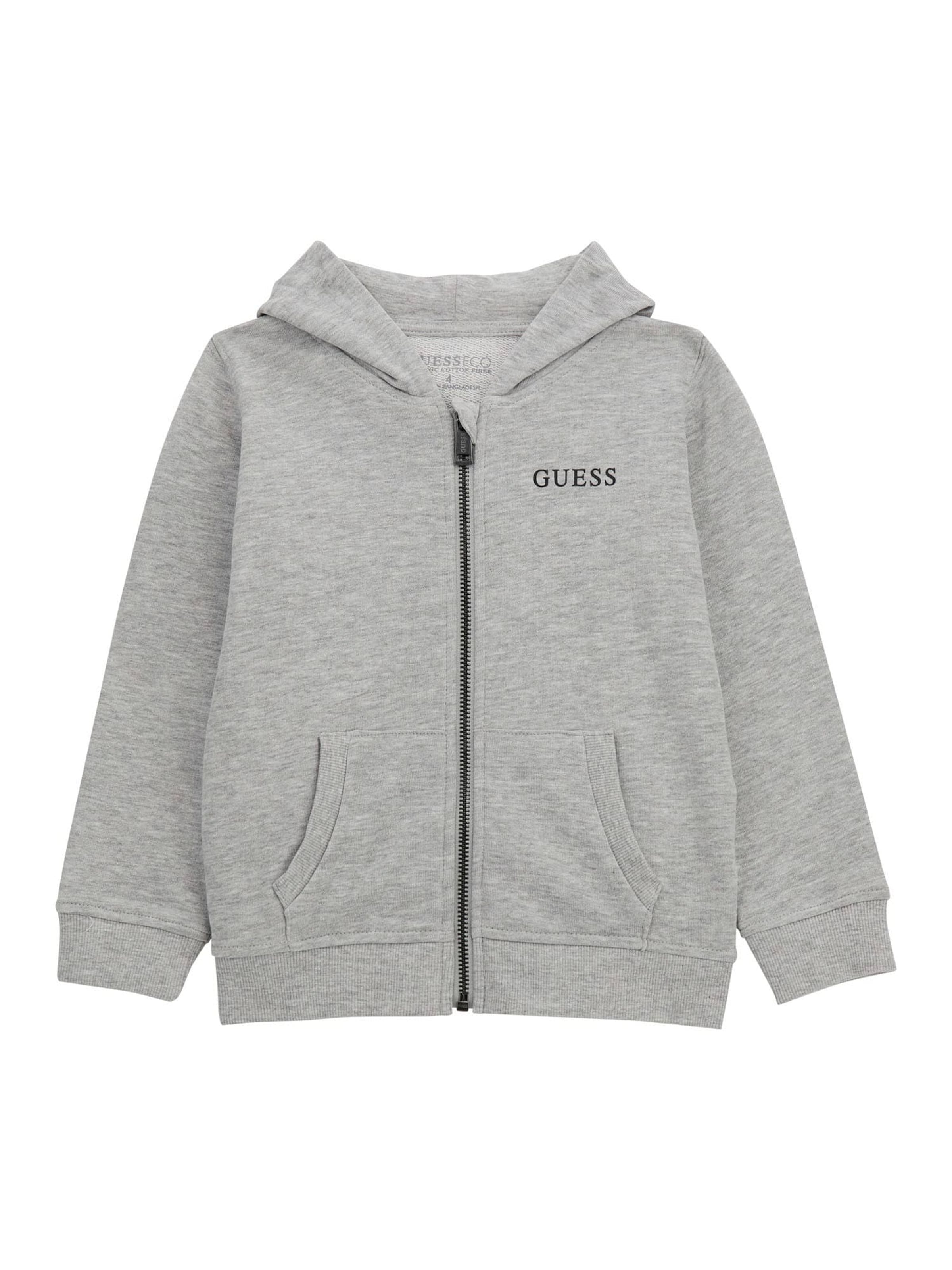 GUESS Zip-Up Hoodie in Grey: front