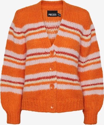 PIECES Knit cardigan in Orange: front