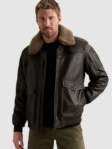 PME Legend Overgangsjakke 'A-2 Snowprop leather jacket' i brun: forside