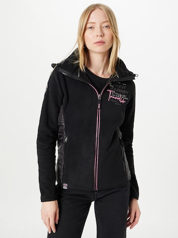 Soccx - Chaqueta polar en negro: frente