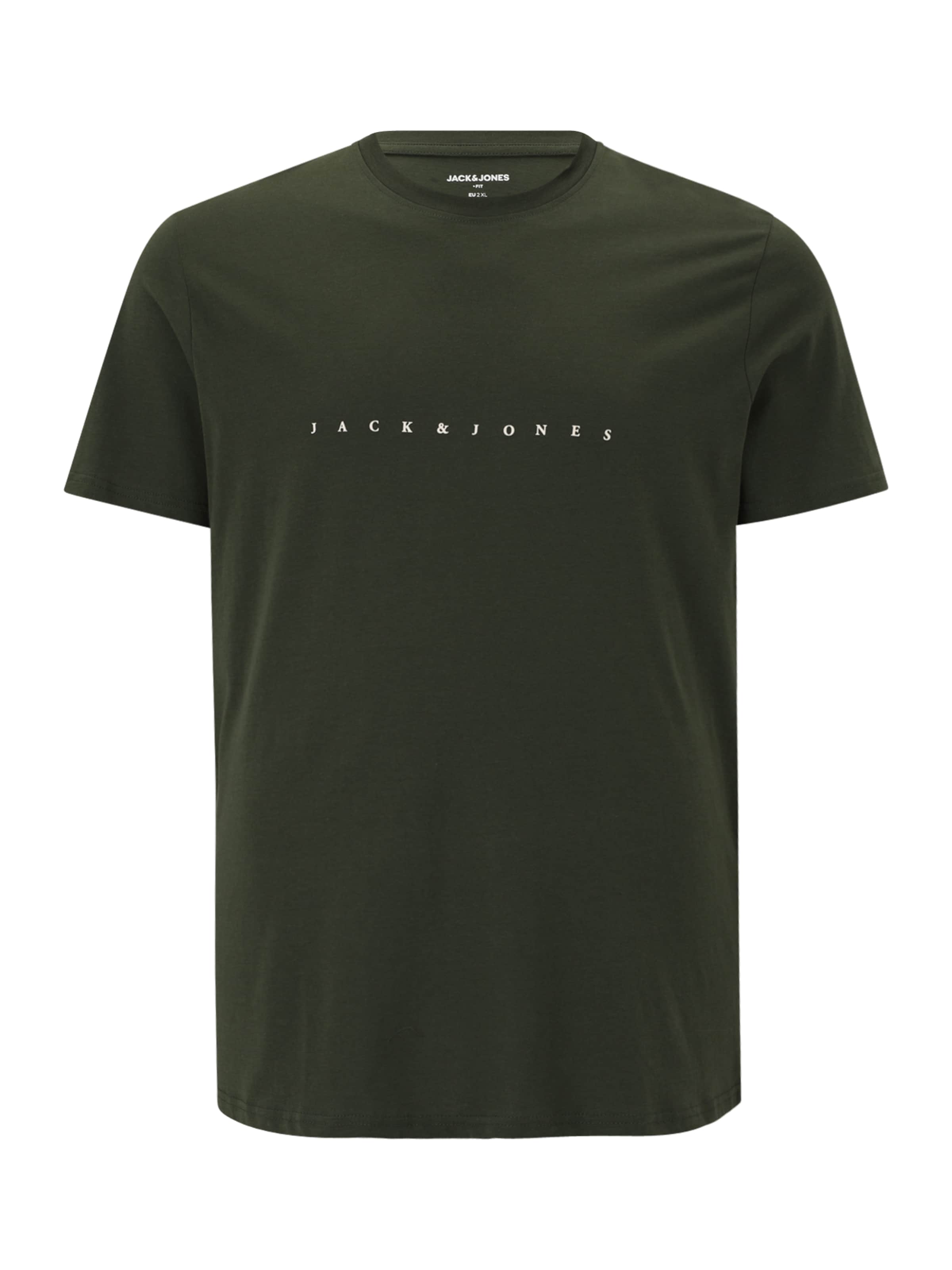 žalia Jack & Jones Plus Marškinėliai 'JJESTAR': priekis