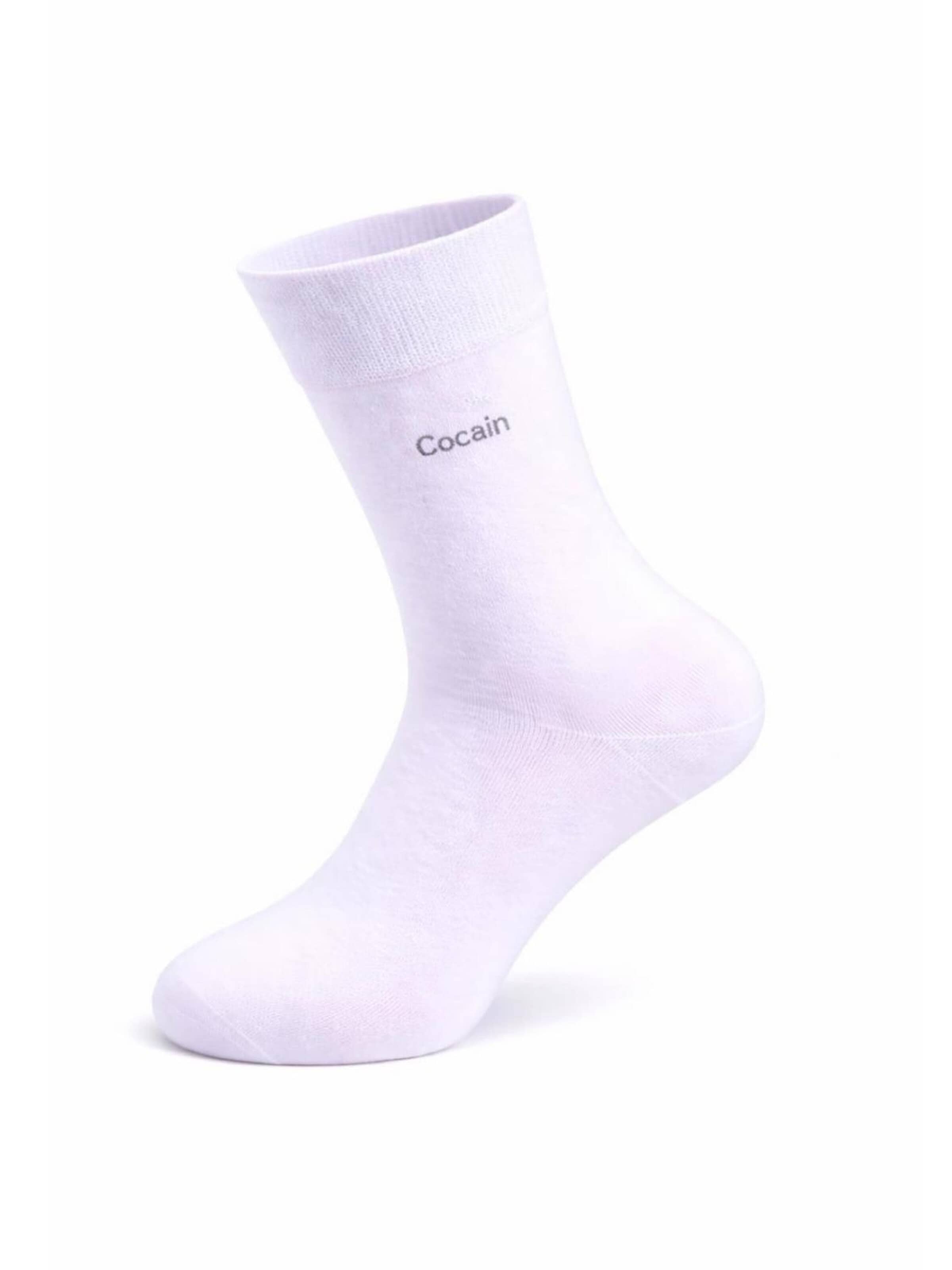 Cocain Underwear Socks 'Luxury Collection' in White: front