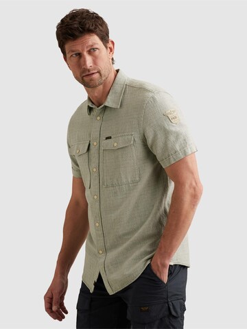 Coupe regular Chemise 'Shirt with short sleeves in cotton/linen' PME Legend en vert
