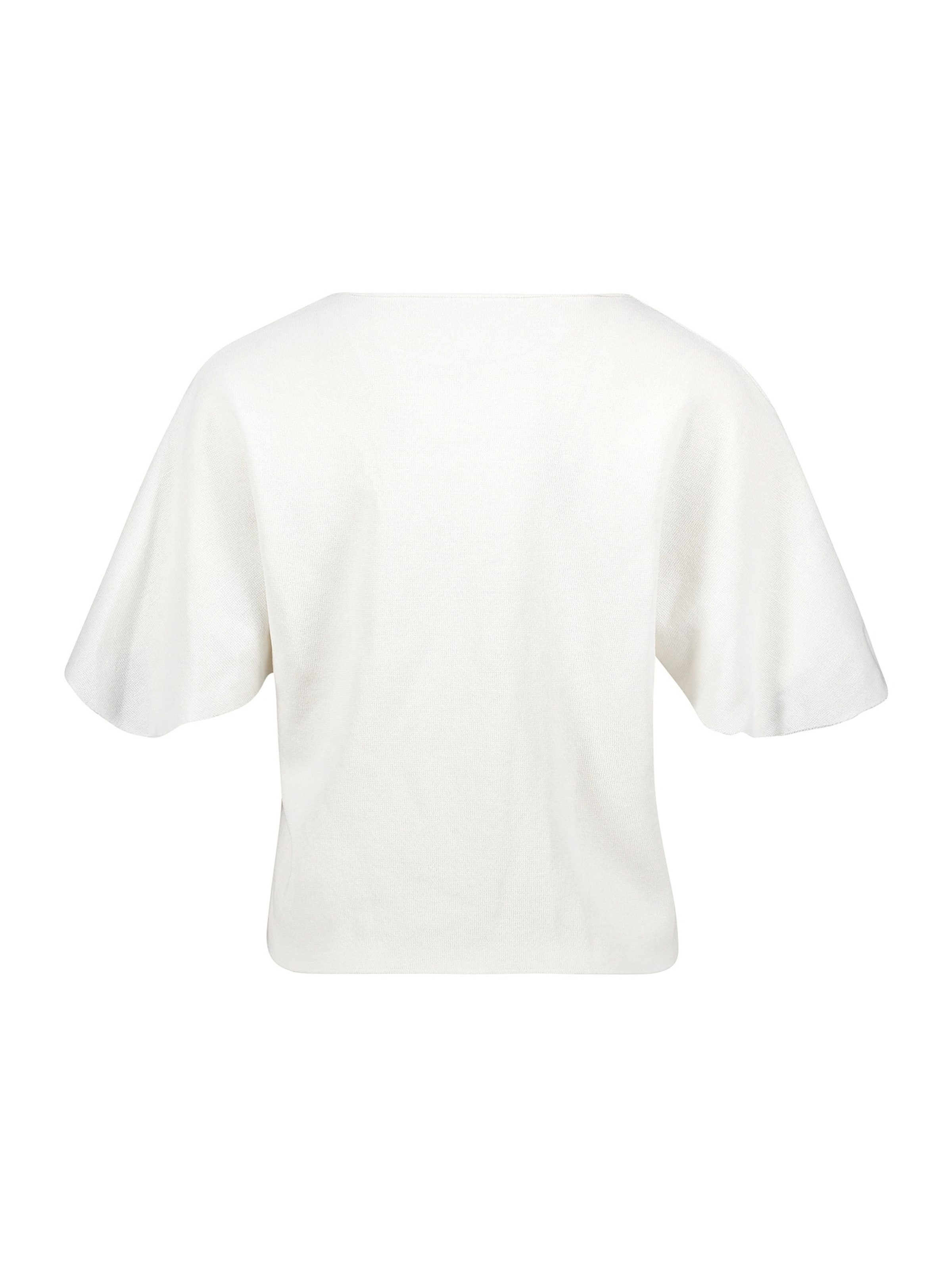 Cartoon Strickpullover mit Flügelärmeln in Weiß