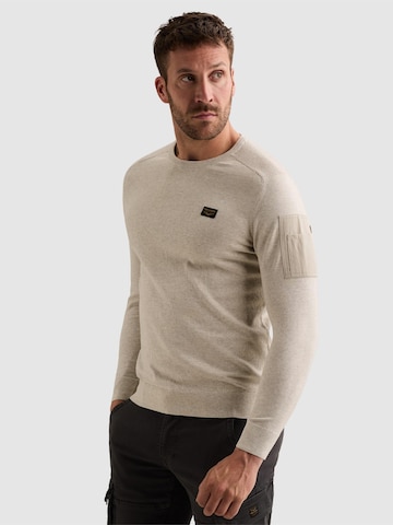 PME Legend - Jersey 'American Classic pullover with flight pocket' en beige: frente