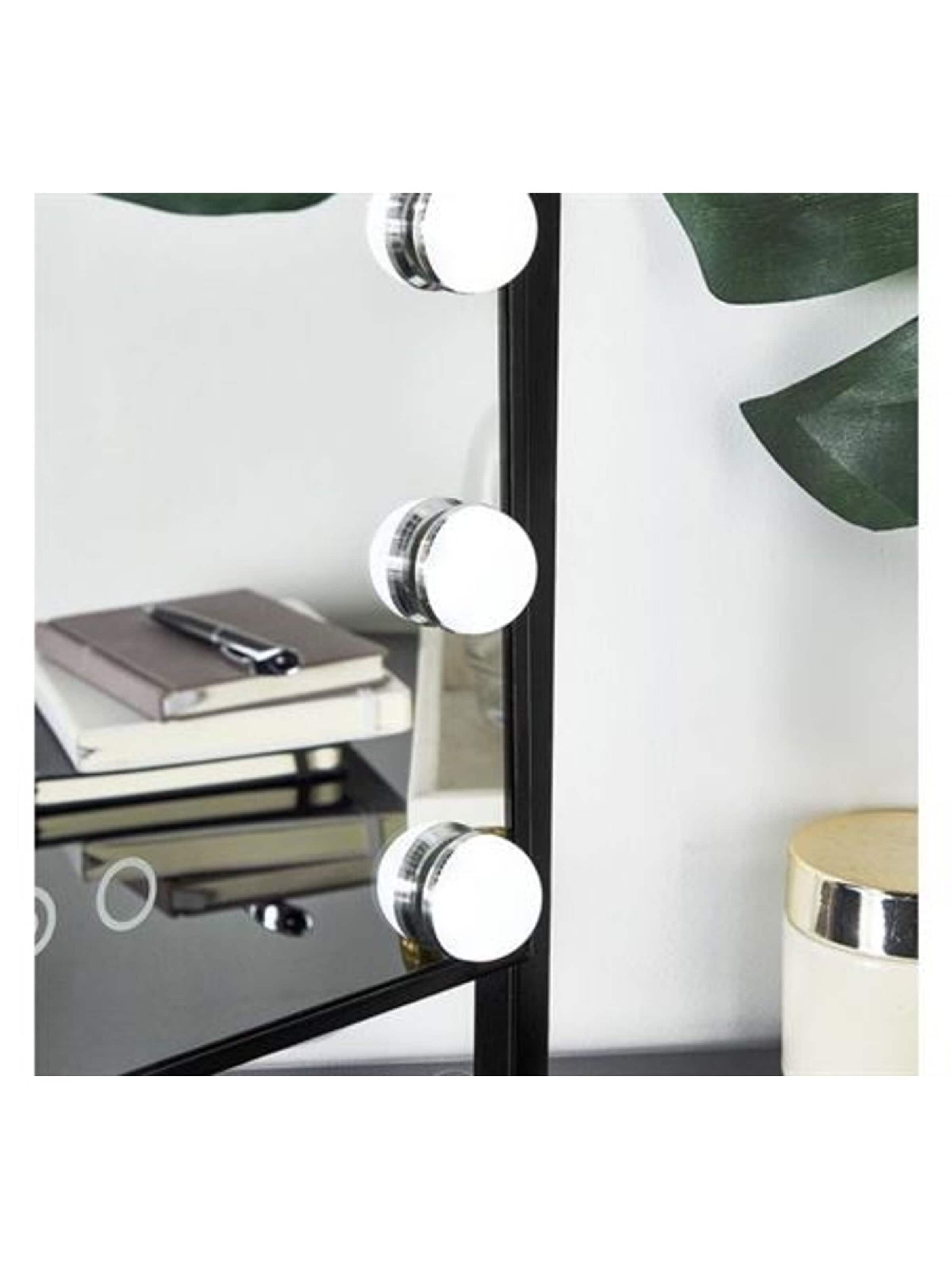 Boîte à bijoux 'UNIQ New York Mega - Makeup mirror 12 bulbs - Black' UNIQ Beauty en noir