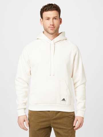 ADIDAS SPORTSWEAR Αθλητική μπλούζα φούτερ 'Lounge Fleece' σε λευκό: μπροστά