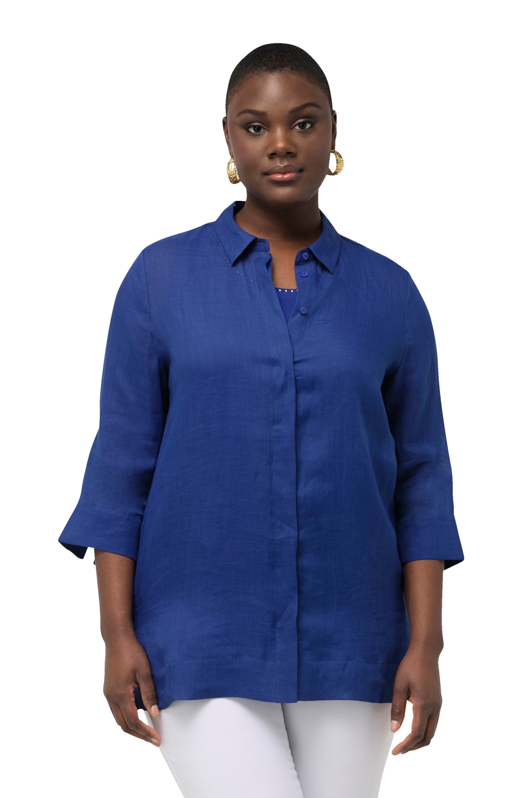 Ulla Popken Bluse in Blau: Vorderseite