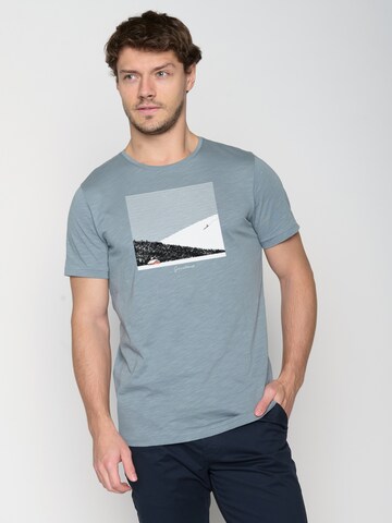 GREENBOMB Shirt 'Nature Snow Silence' in Blauw: voorkant