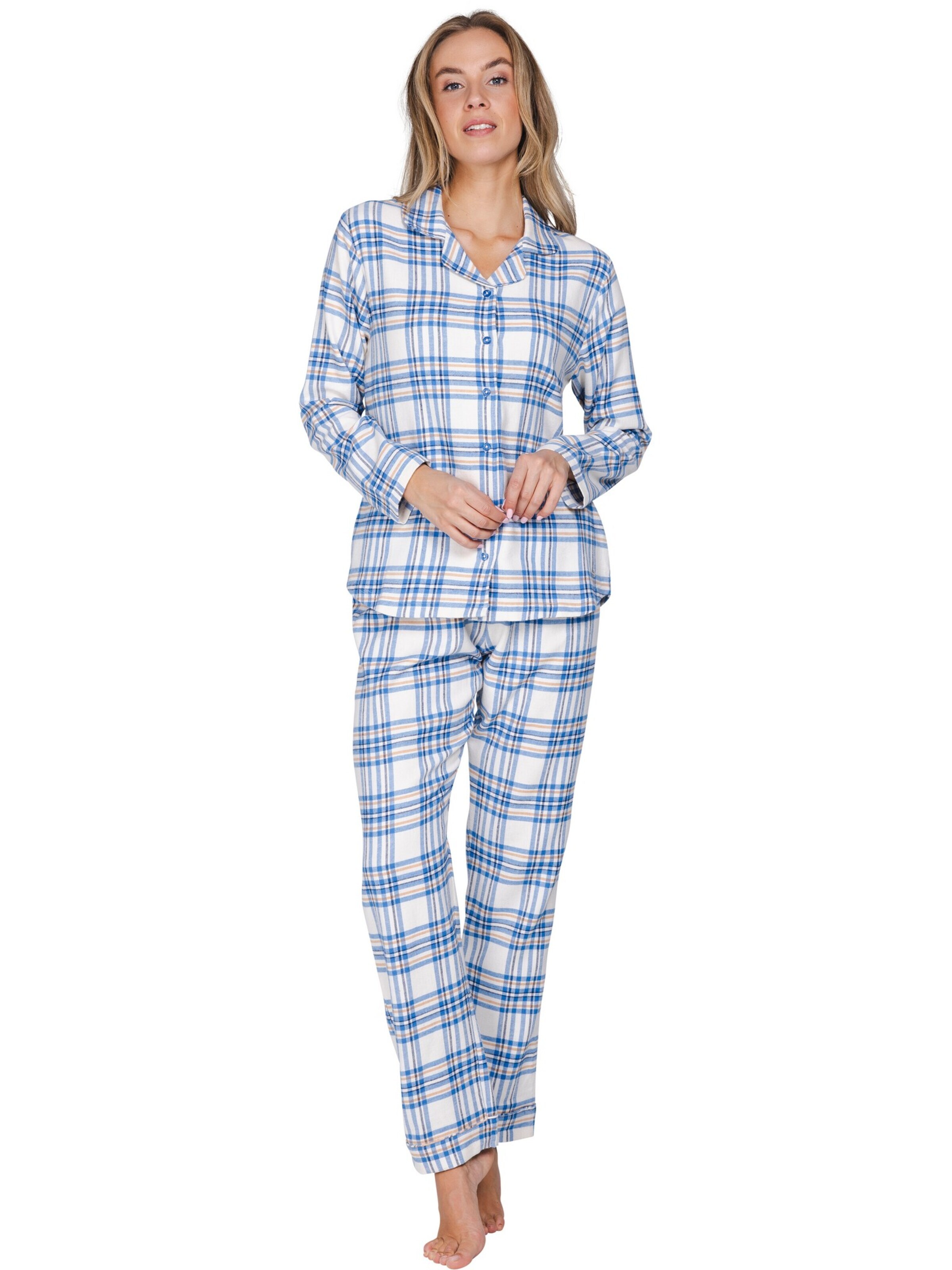 Rebelle Pyjama 'Checks' in Beige