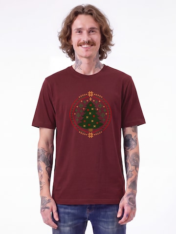 T-Shirt 'Weihnachtszeit' Watapparel en rouge : devant