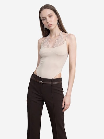 Body a camicia 'Bodys' di Dilvin in beige