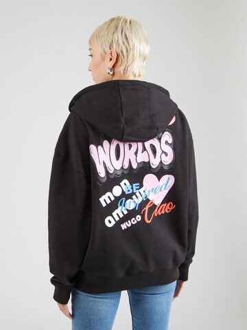 HUGO Sweatvest 'Doa_B_1' in Zwart: voorkant