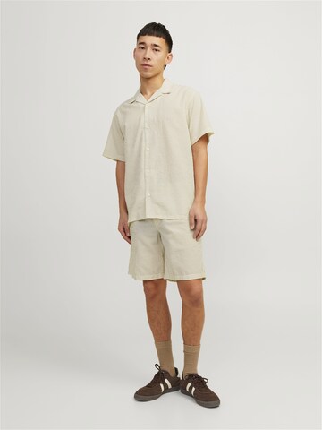 JACK & JONES Comfort Fit Košeľa 'Easter Palma' - Hnedá