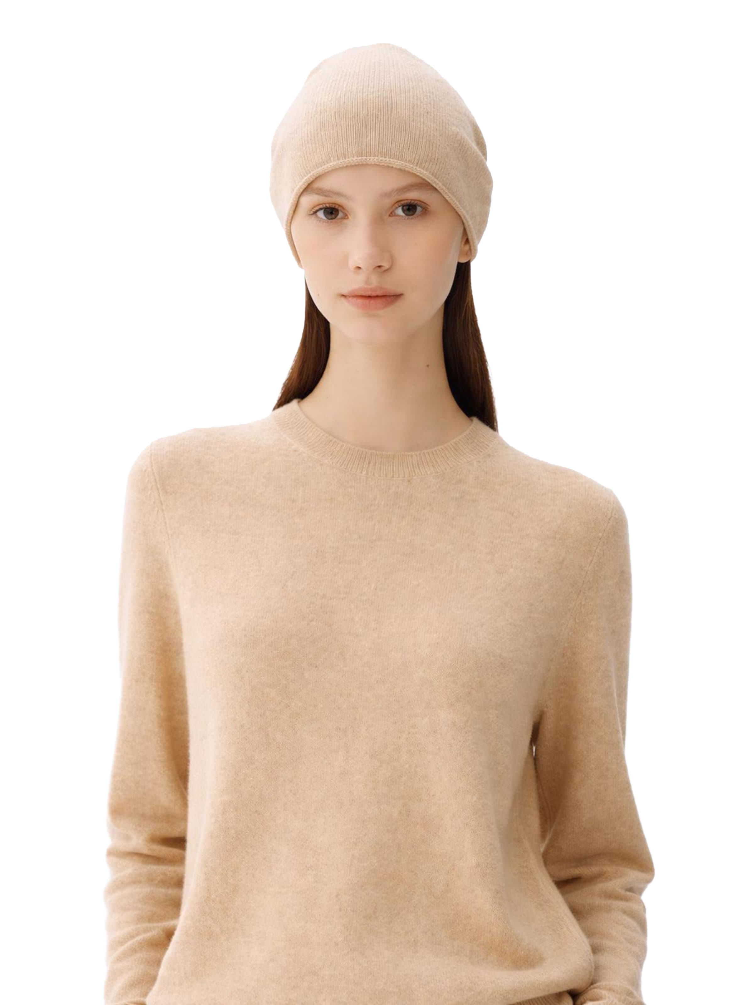 GOBI Cashmere Pullover 'Cashmere Hat & Sweater Set'‌‌‌‌ in Beige: Vorderseite