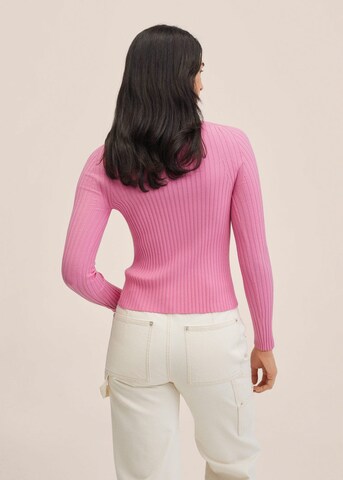 MANGO Gebreid vest 'Lisa' in Roze