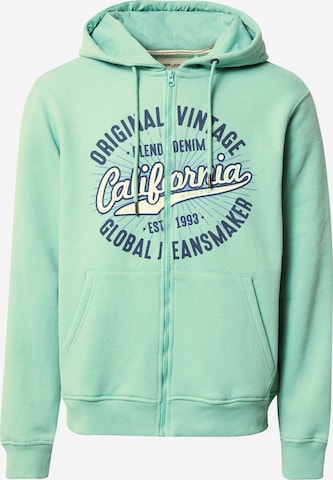 BLEND Zip-Up Hoodie in Green: front