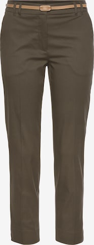 Coupe slim Pantalon chino VIVANCE en vert : devant