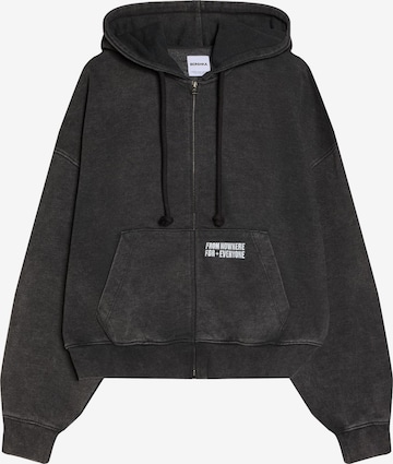 Bershka Tepláková bunda - Čierna: predná strana