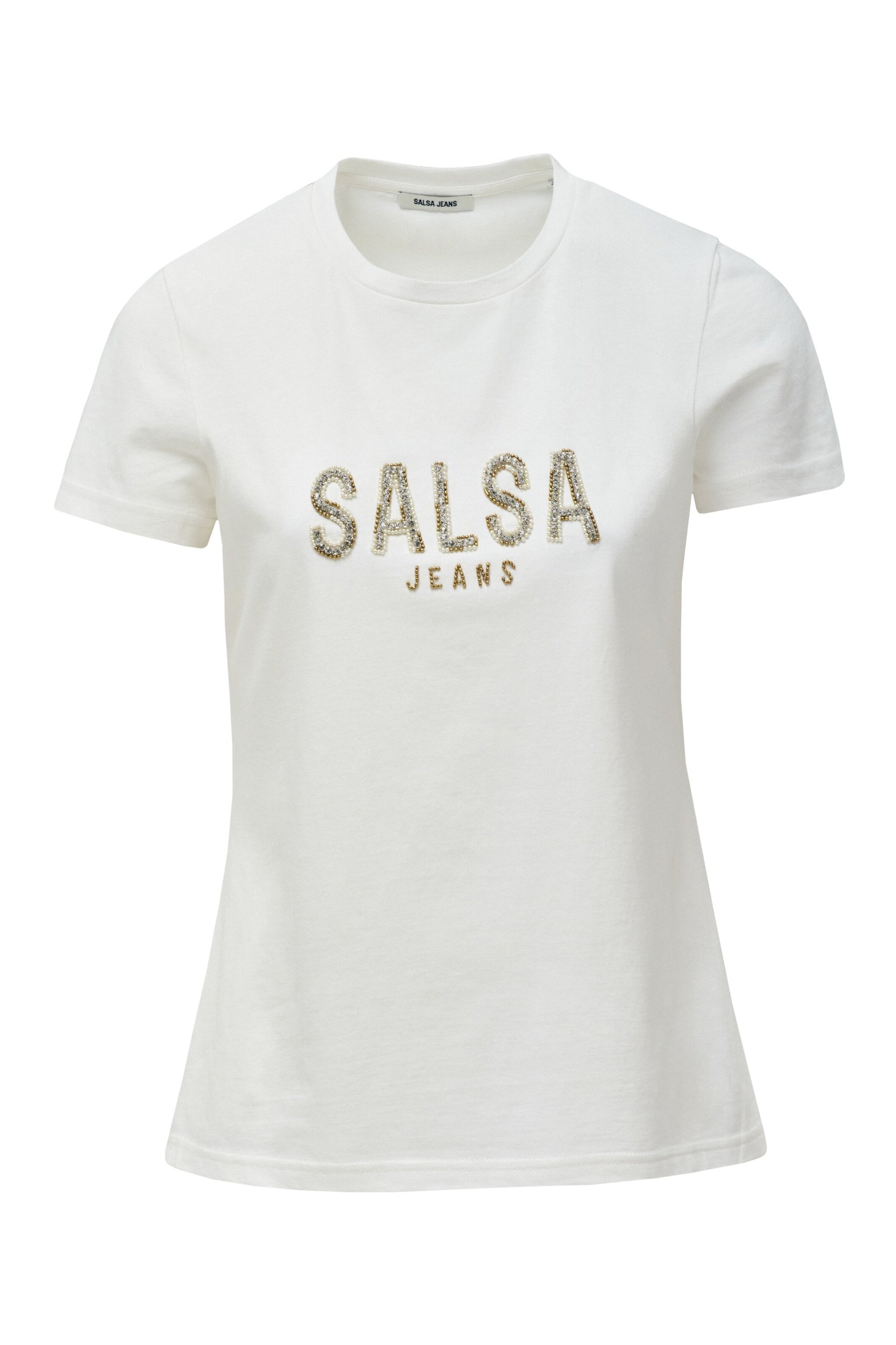 Salsa Jeans T-Shirt in gold / eierschale, Produktansicht