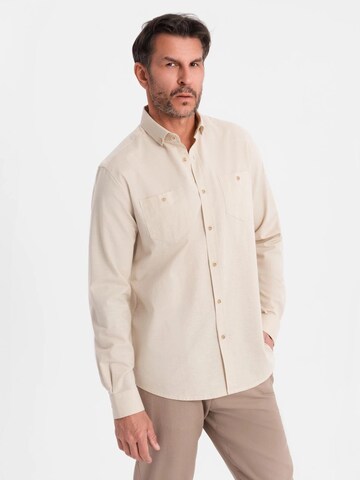Ombre Regular fit Overhemd in Beige