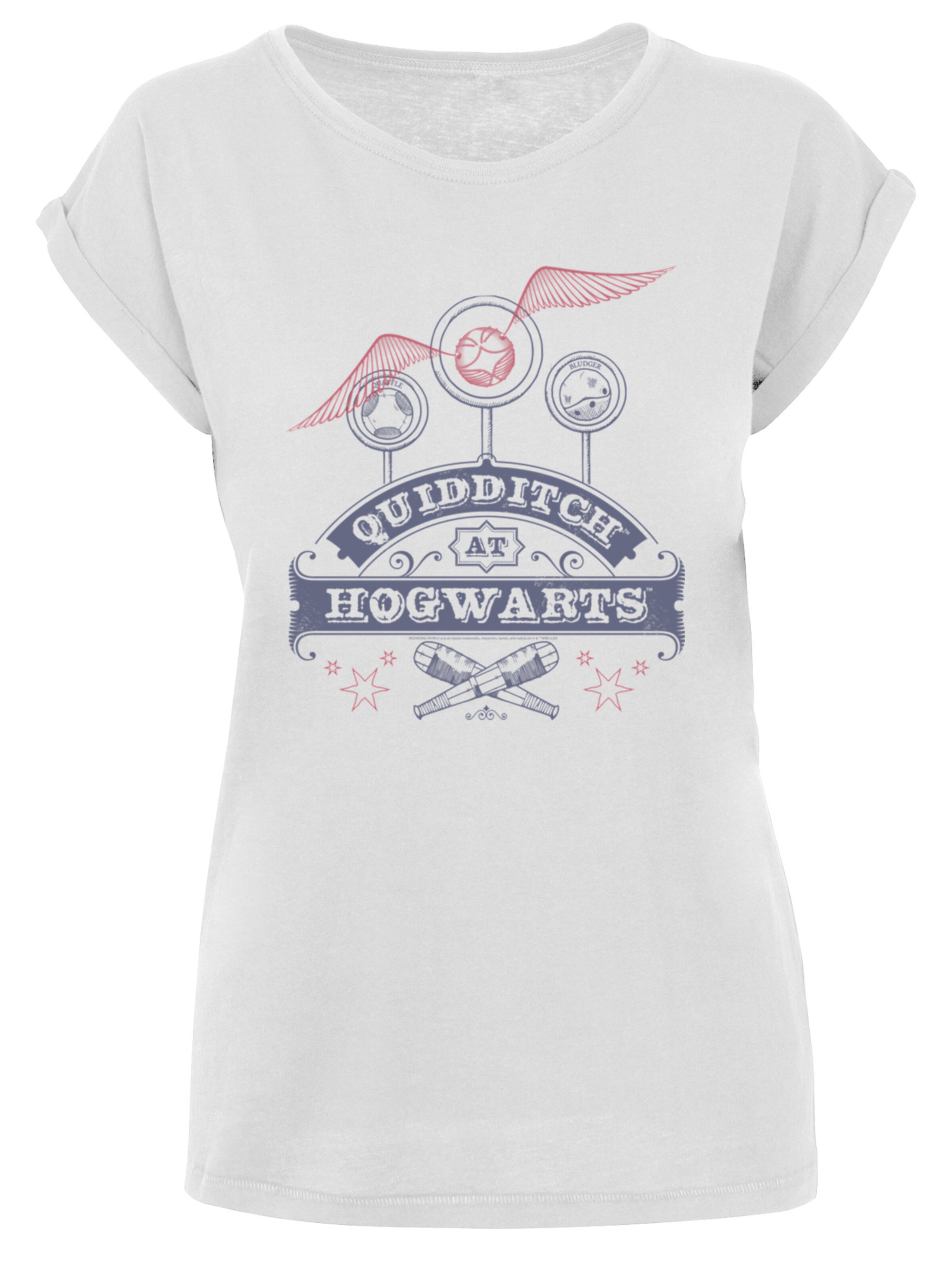 T-shirt 'Harry Potter Quidditch At Hogwarts' F4NT4STIC en blanc : devant