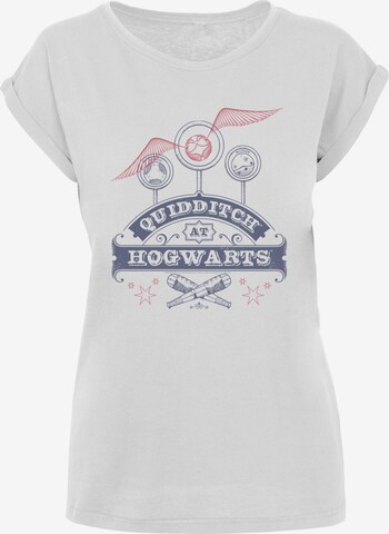 F4NT4STIC Shirt 'Harry Potter Quidditch At Hogwarts' in Wit: voorkant