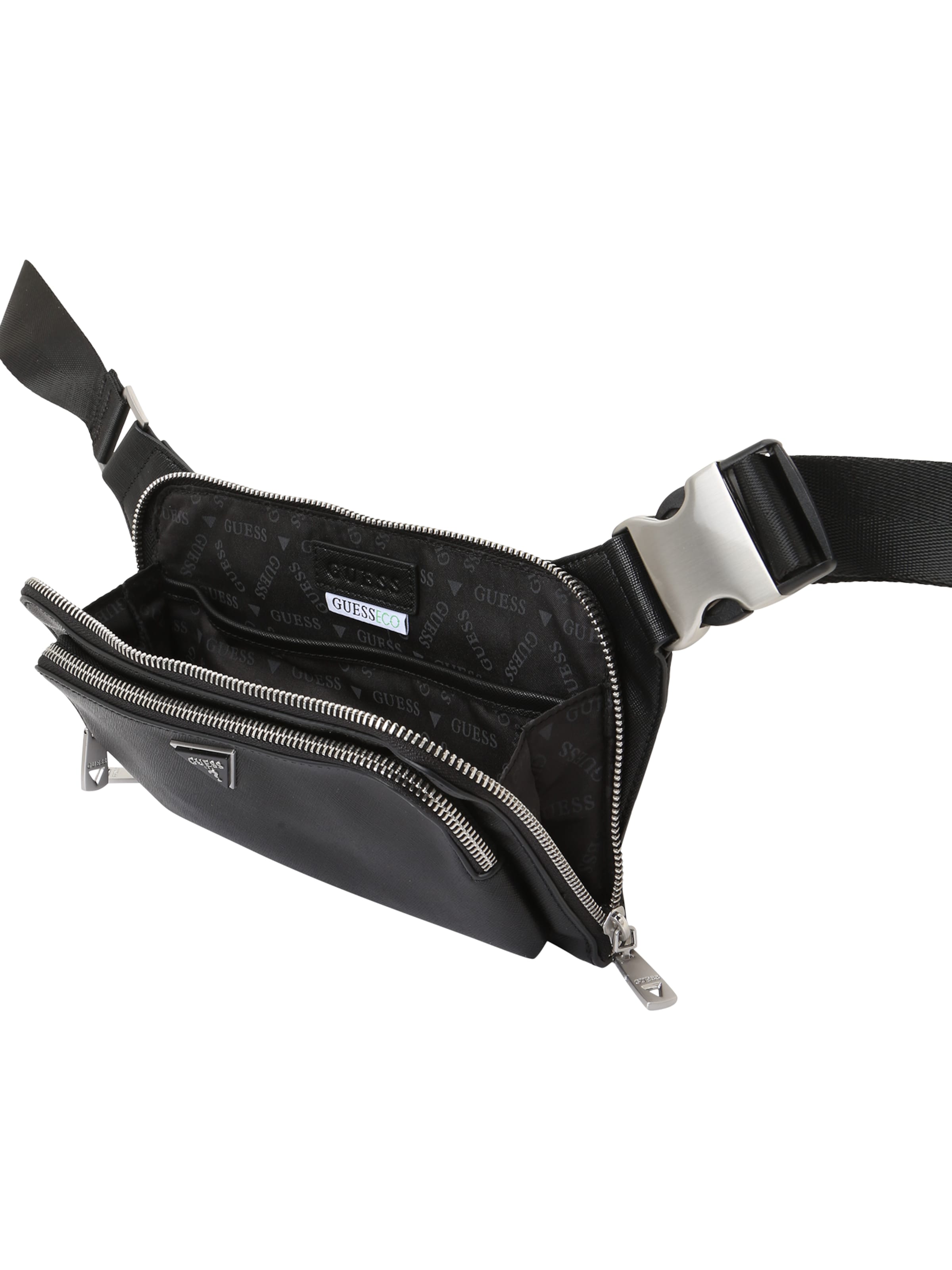 Sacs banane 'MILANO FLAT BUMBAG W FRT PKT' GUESS en noir