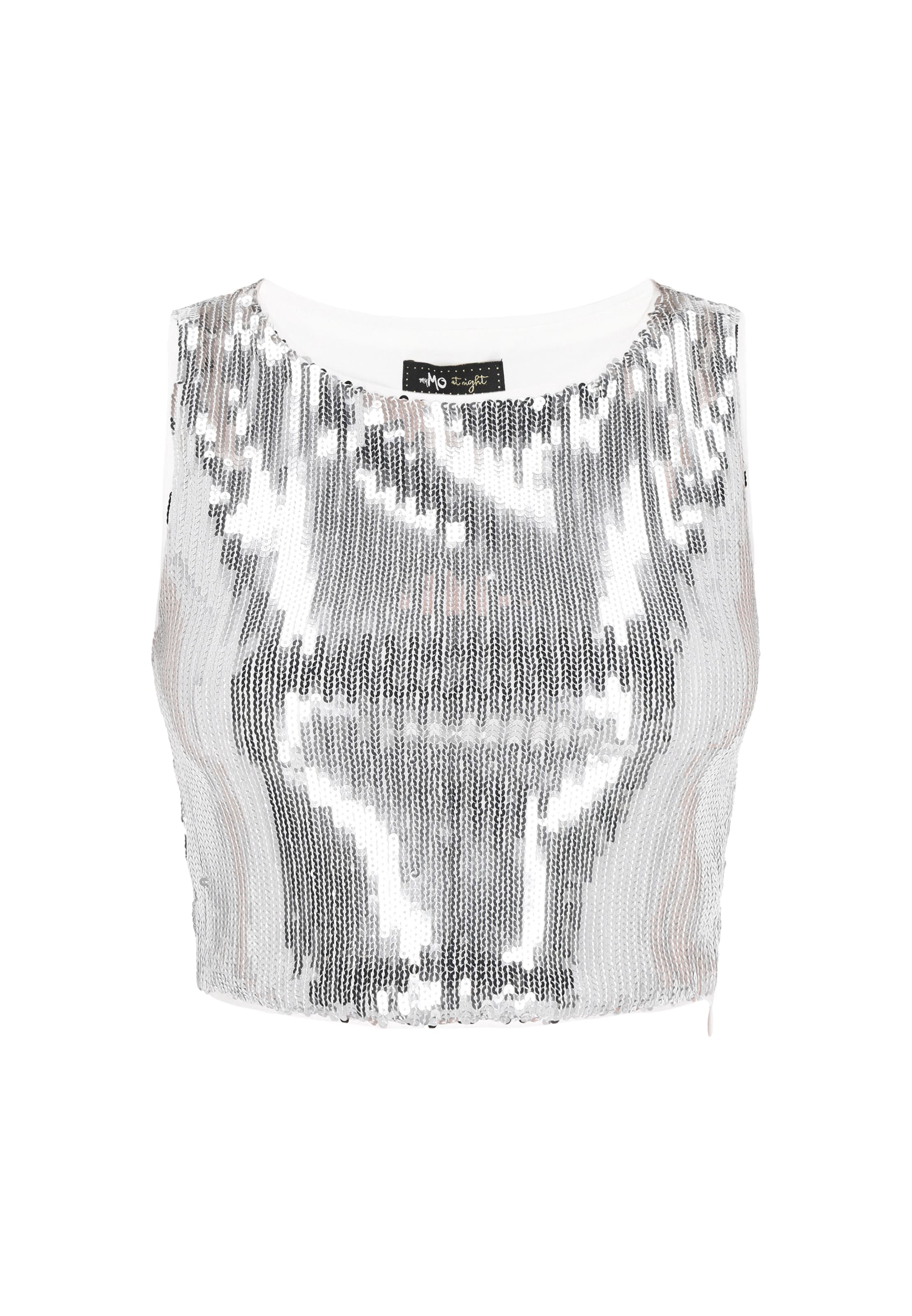 myMo at night Top in Silver: front