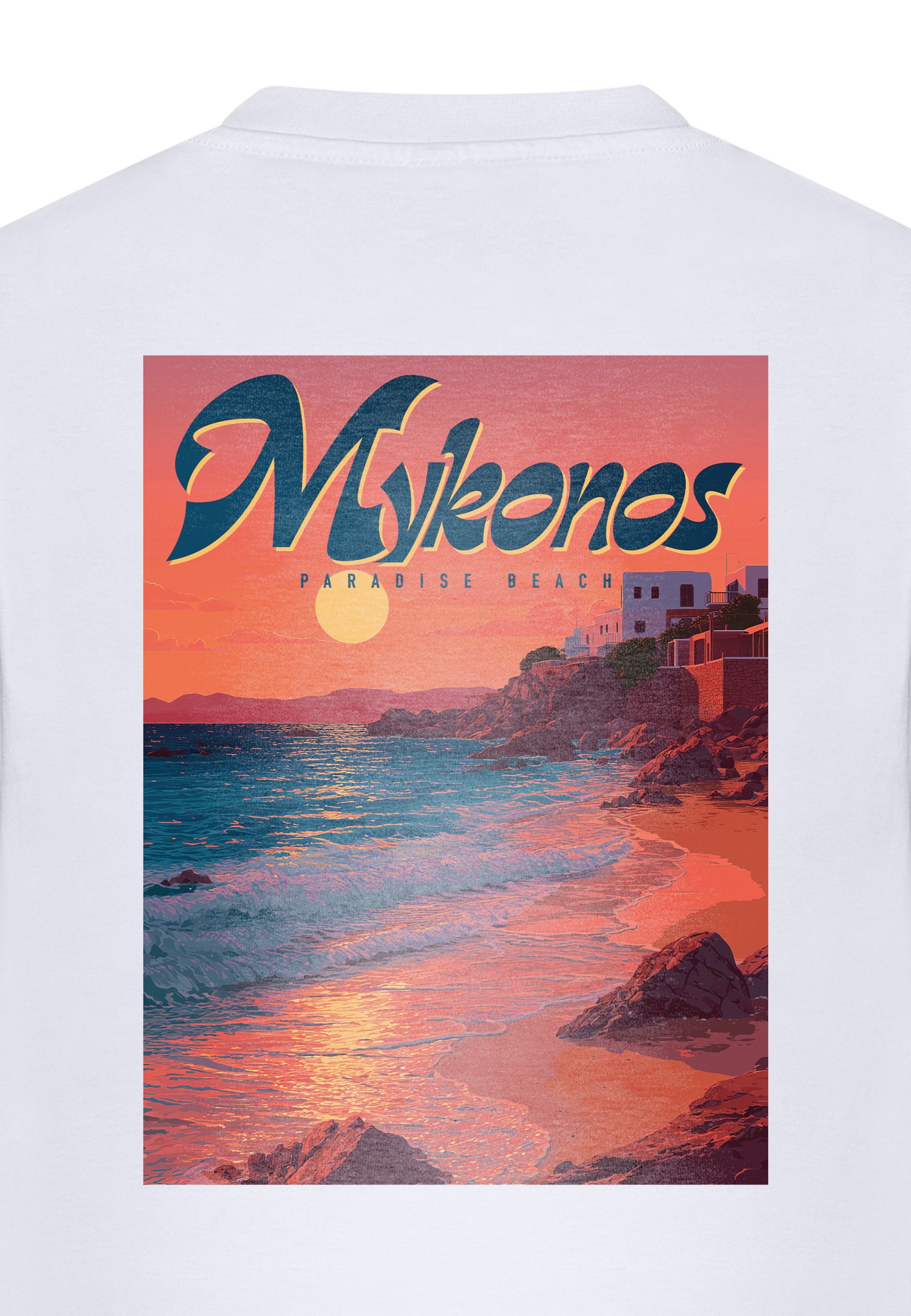 Mister Tee - Camisa 'Mykonos Mood' em branco