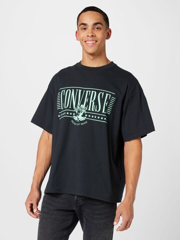 CONVERSE - Camiseta en negro: frente