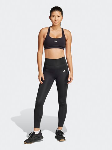 ADIDAS PERFORMANCE Skinny Workout Pants 'Optime Stash' in Black