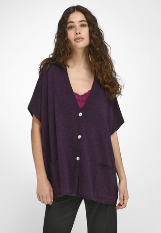 Peter Hahn Knit Cardigan in Purple: front